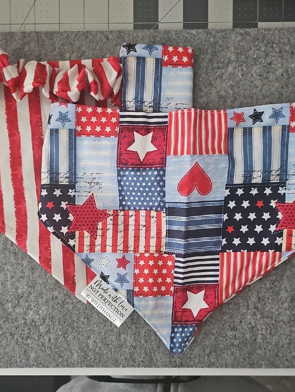 Patriotic Stars & Stripes Bandana- Red, Blue & White
